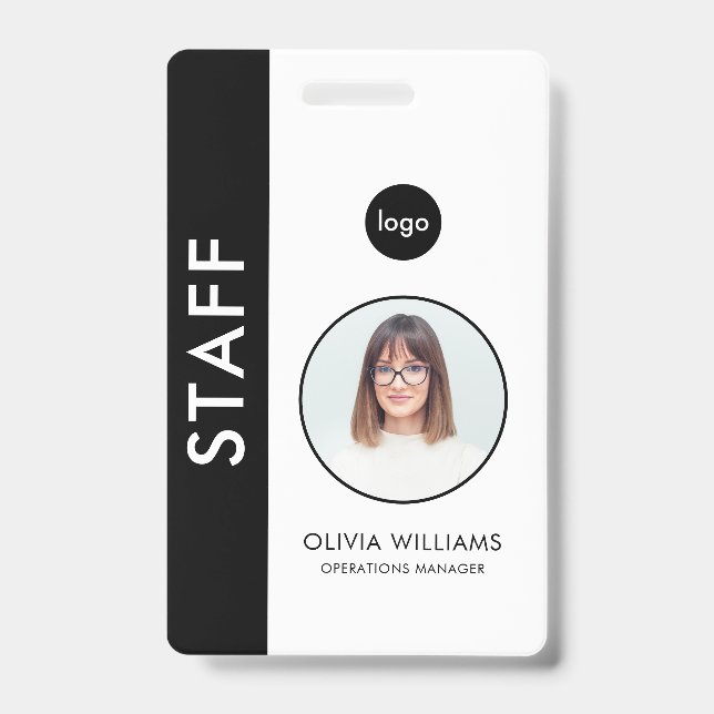 Tarjeta De Identificación Empleado Personalizado de ID moderno (Front)