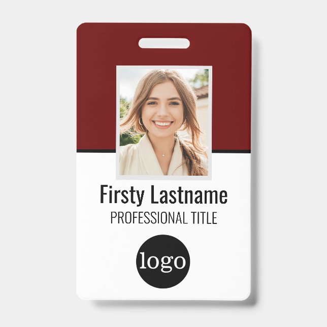 Tarjeta De Identificación Empleado personalizado - Foto, código de barras, l (Front)