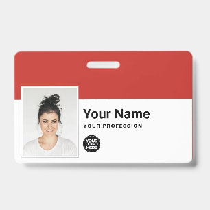 Tarjeta De Identificación Empleado personalizado - Foto, código de barras, l