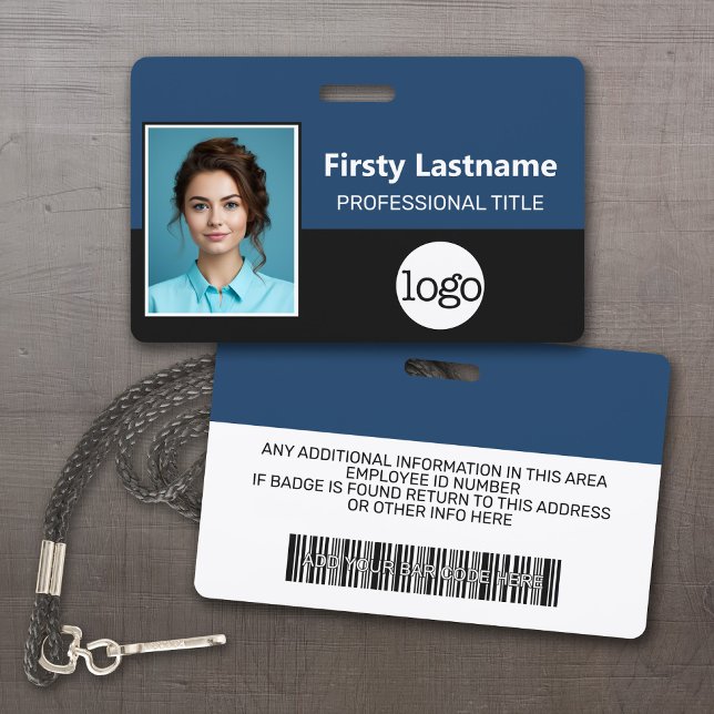 Tarjeta De Identificación Empleado personalizado - Foto, código de barras, l (Custom Employee ID Badges - thick plastic with full color print)