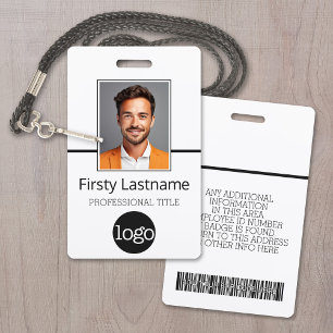 Tarjeta De Identificación Empleado Personalizado - Foto, Código de Barras, L