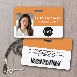 Tarjeta De Identificación Empleado personalizado - Foto, código de barras, l
