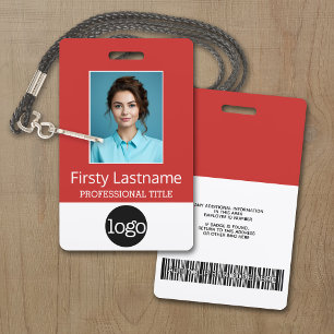 Tarjeta De Identificación Empleado personalizado - Foto, código de barras, l