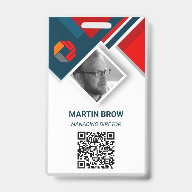 Tarjeta De Identificación Empleado personalizado - Foto, código de barras, l (Parte frontal)