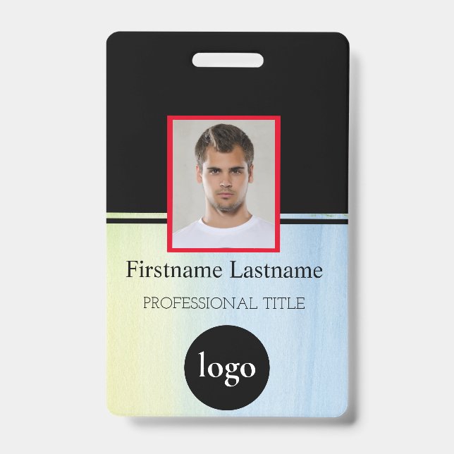 Tarjeta De Identificación Empleado personalizado - Foto, código de barras, l (Parte frontal)