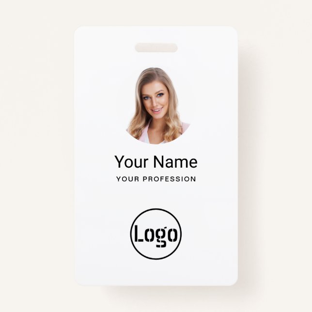 Tarjeta De Identificación Empleado personalizado - Foto, código de barras, l (Anverso)
