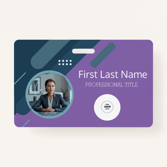 Tarjeta De Identificación Empleado personalizado - Foto, código de barras, l (Anverso)