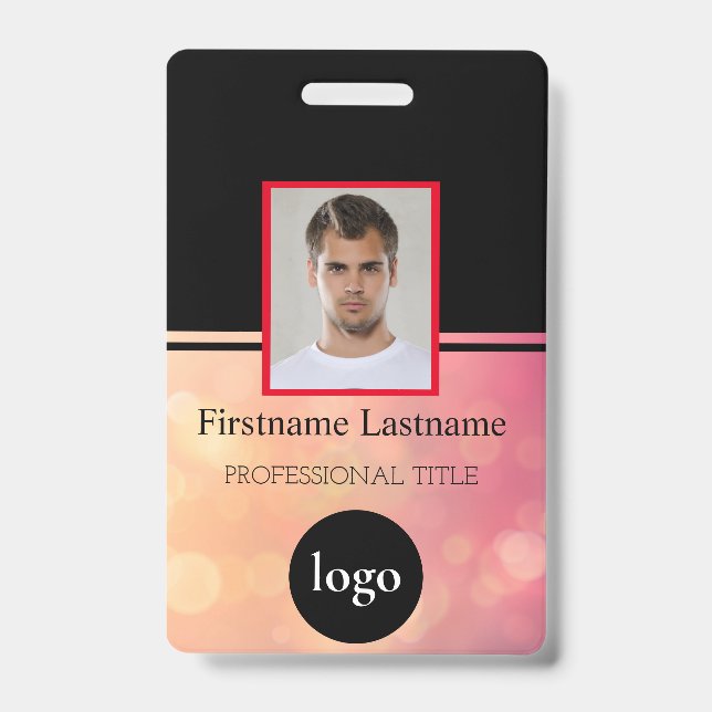 Tarjeta De Identificación Empleado personalizado - Foto, código de barras, l (Parte frontal)