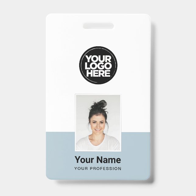 Tarjeta De Identificación Empleado personalizado: foto, código de barras, lo (Parte frontal)