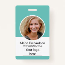 Empleado personalizado, foto, código de barras, lo