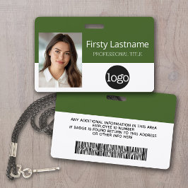 Tarjeta De Identificación Empleado personalizado: foto, código de barras, lo