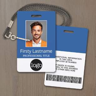 Tarjeta De Identificación Empleado personalizado: foto, código de barras, lo