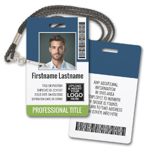 Tarjeta De Identificación Empleado personalizado: foto, código de barras, lo