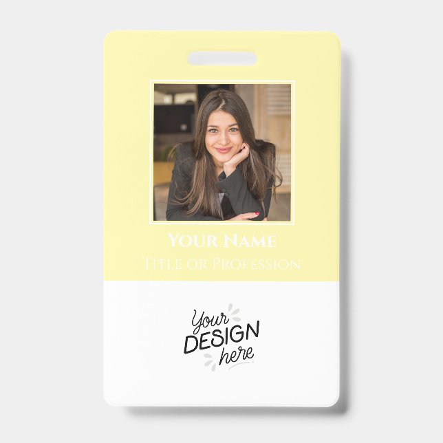Tarjeta De Identificación Empleado personalizado, foto, nombre, título, logo (Parte frontal)