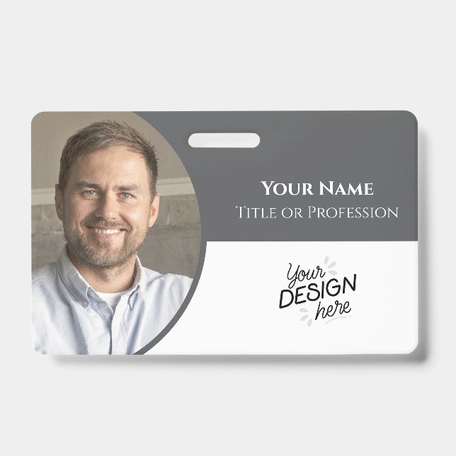 Tarjeta De Identificación Empleado personalizado, foto, nombre, título, logo (Parte frontal)