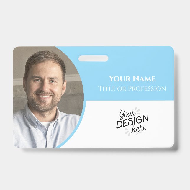 Tarjeta De Identificación Empleado personalizado, foto, nombre, título, logo (Parte frontal)