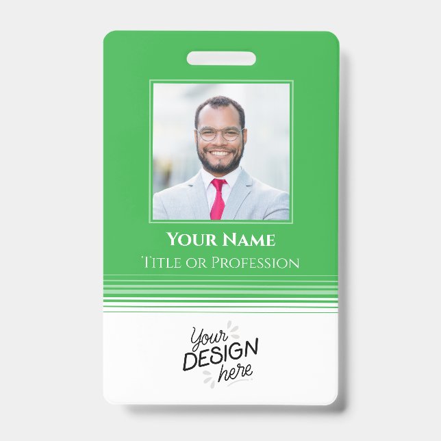 Tarjeta De Identificación Empleado personalizado, Foto, Nombre, Título, Logo (Parte frontal)