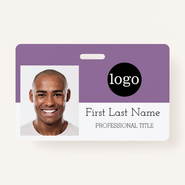 Tarjeta De Identificación Empleado personalizado - Logotipo, foto, código de (Anverso)