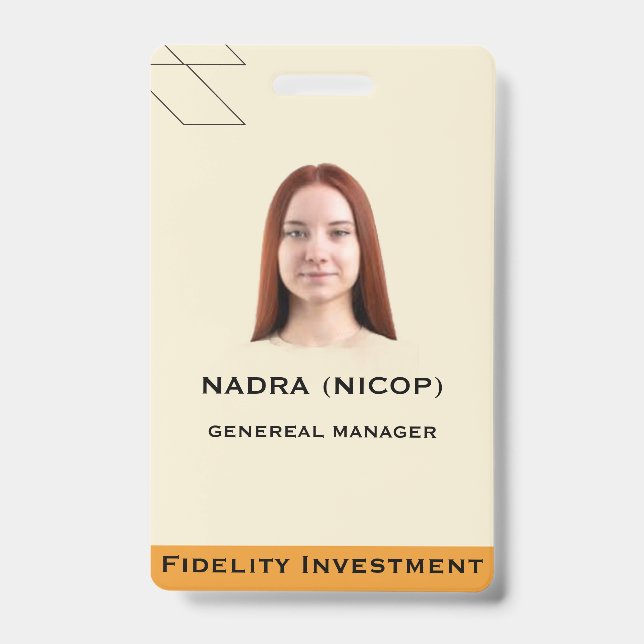Tarjeta De Identificación Empleado Profesional Abstracto Moderno de Turquesa (Parte frontal)