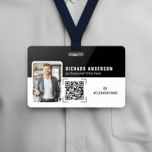Employee ID Professional Corporate QR Code Badge