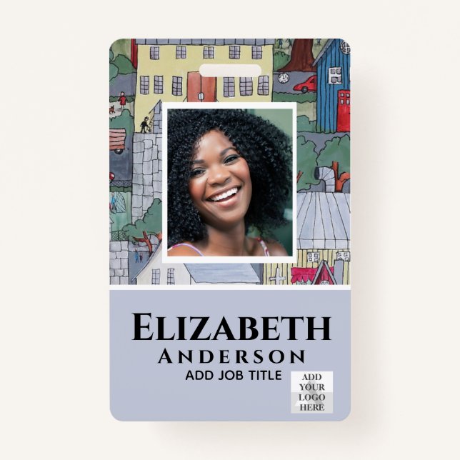 Tarjeta De Identificación EMPLOYEE PHOTO BADGE QR Code Barcode (Propiedad) (Anverso)