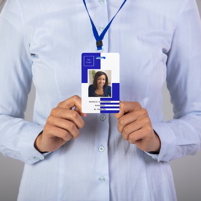 Tarjeta De Identificación Empresa de fotografía de perfil azul real (Subido por el creador)