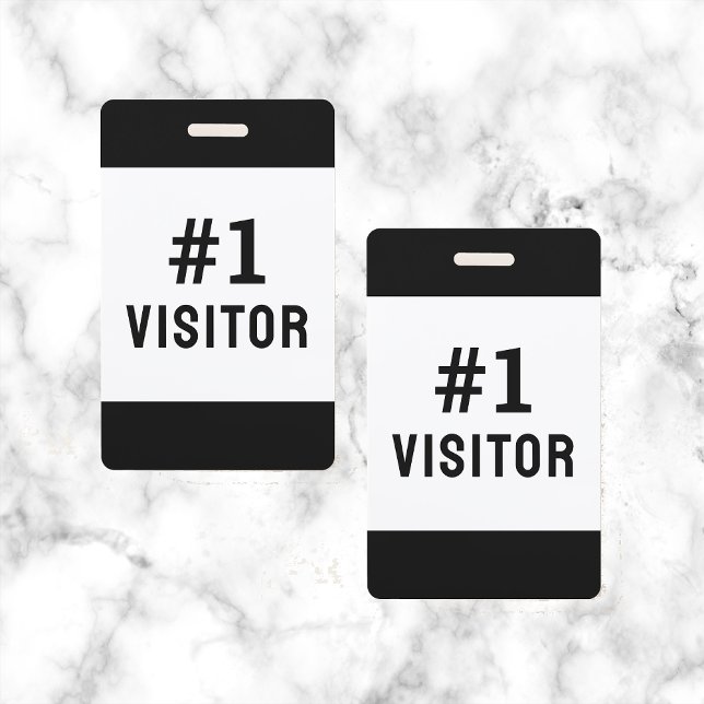 Tarjeta De Identificación Empresa Visitante Negro Simple Moderno (Subido por el creador)