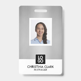 Tarjeta de identificación empresarial con foto y l