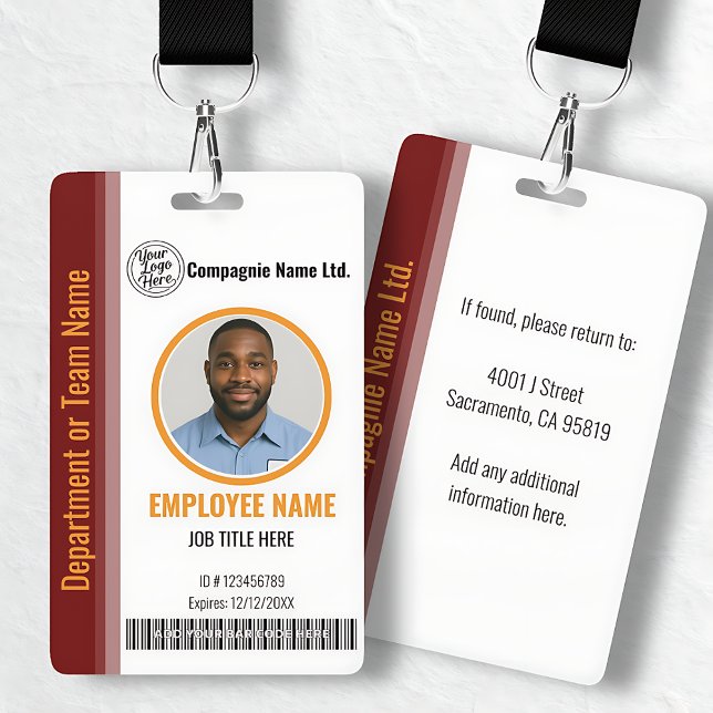 Tarjeta de identificación empresarial elegante mod (Modern Elegant Business ID Badge)