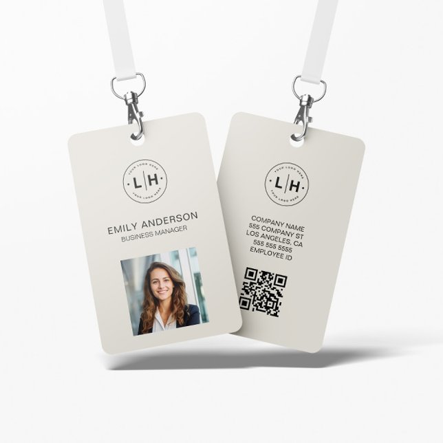 Tarjeta de identificación empresarial Logo moderno (Business ID Card Modern Logo Photo Staff Badge)