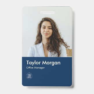 Tarjeta de identificación empresarial moderna azul