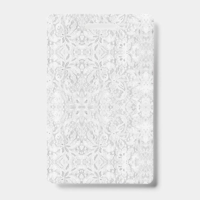 Tarjeta De Identificación Encaje Blanco Caído (Parte frontal)