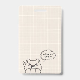 Tarjeta De Identificación Encantado de verte: Un encantador diseño de gato q