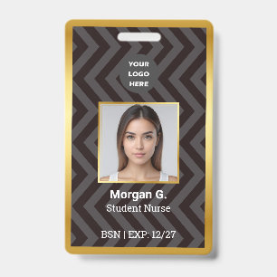 Tarjeta De Identificación Enfermera BSN Logo Personalizado Foto