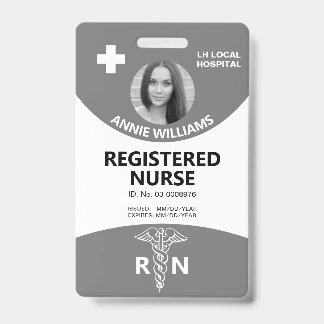 Tarjeta De Identificación Enfermera caduceus inscrita y logotipo de identifi