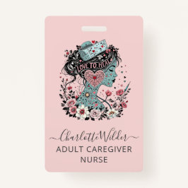 Tarjeta De Identificación Enfermera Caregiver Rubor Pink
