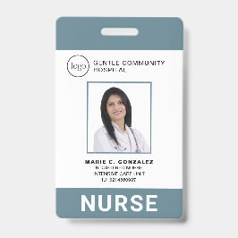 Tarjeta De Identificación Enfermera con foto del logotipo del hospital de Gr