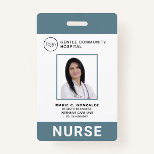 Tarjeta De Identificación Enfermera con foto del logotipo del hospital de Gr
