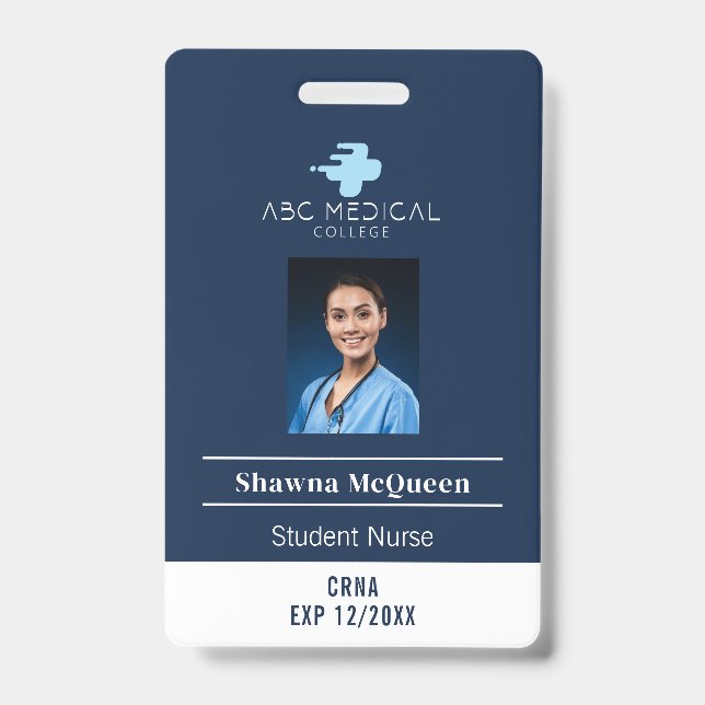 Tarjeta De Identificación Enfermera de entrenamiento de la marina practicant (Front)