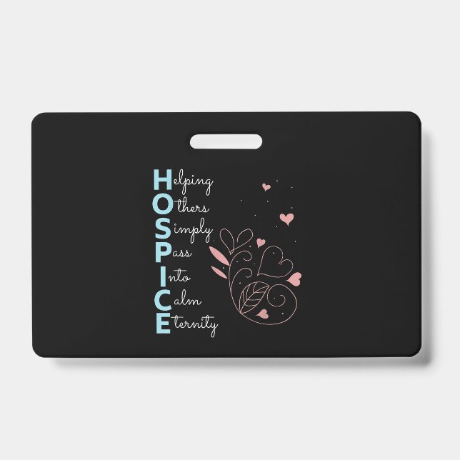 Tarjeta De Identificación Enfermera de Hospicio (Parte frontal)