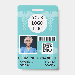Tarjeta De Identificación Enfermera de la sala de operaciones de medicina