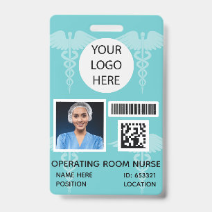 Tarjeta De Identificación Enfermera de la sala de operaciones de medicina