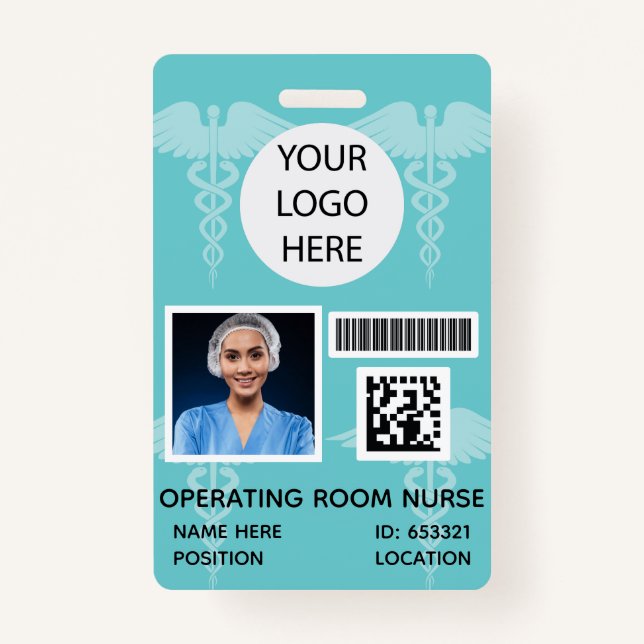 Tarjeta De Identificación Enfermera de la sala de operaciones de medicina (Anverso)