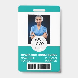 Tarjeta De Identificación Enfermera de quirófano Foto ID