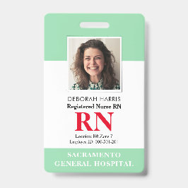 Tarjeta De Identificación Enfermera de RN moderna