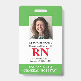 Tarjeta De Identificación Enfermera de RN moderna
