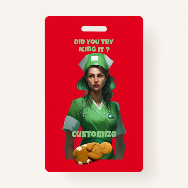 Tarjeta De Identificación Enfermera divertida que la hace Thunder_Cove (Anverso)