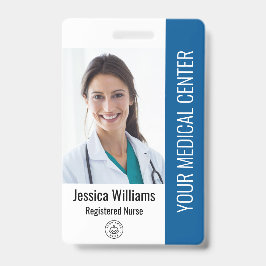 Tarjeta De Identificación Enfermera inscrita RN Id Empleado Azul