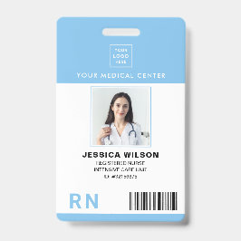 Tarjeta De Identificación Enfermera inscrita RN ID Médico Azul Badge