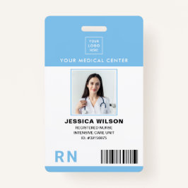 Tarjeta De Identificación Enfermera inscrita RN ID Médico Azul Badge